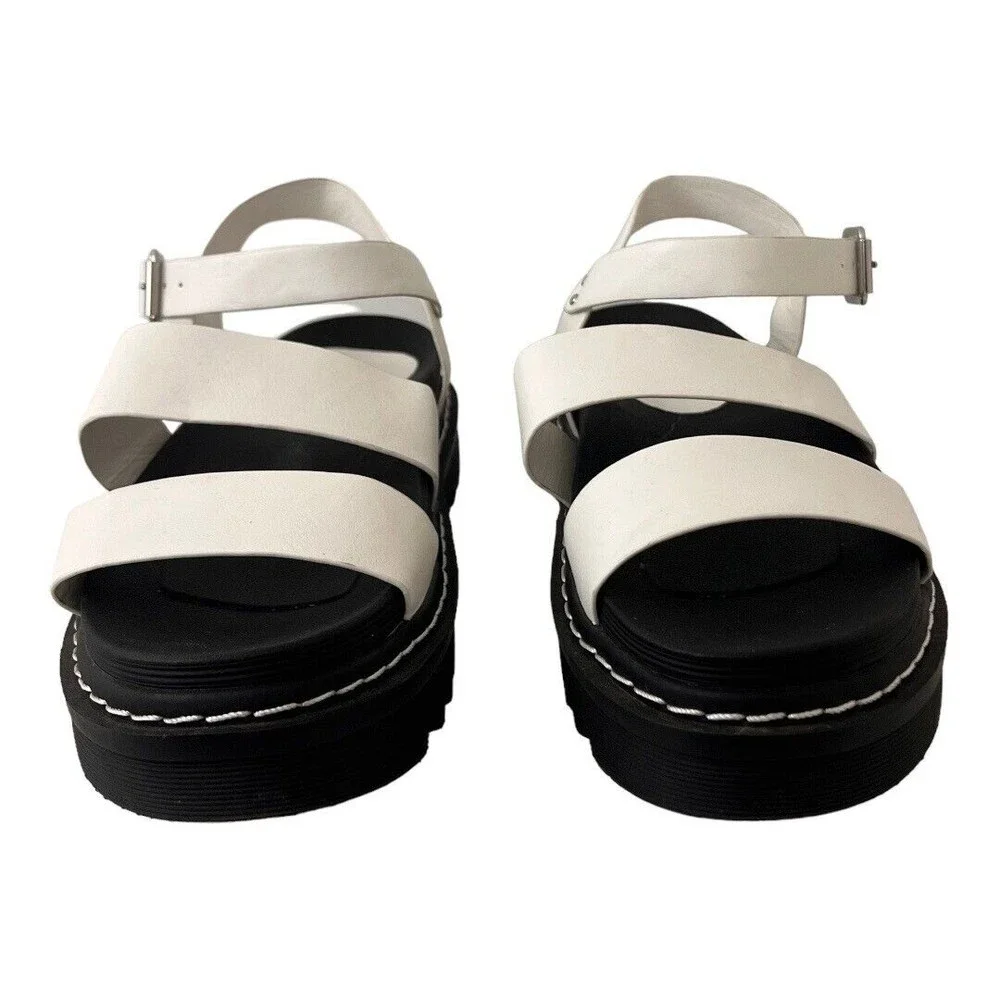 Madden Girl Womens Size 9.5 Doral White Strappy Platform Sandal - Picture 2 of 7